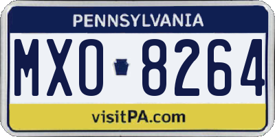PA license plate MXO8264