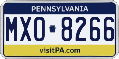 PA license plate MXO8266