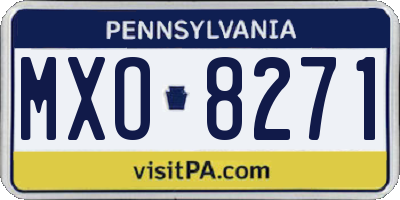 PA license plate MXO8271