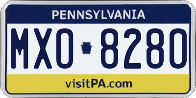 PA license plate MXO8280