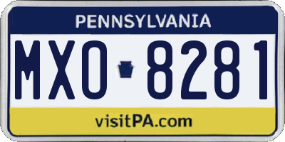 PA license plate MXO8281