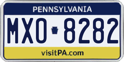 PA license plate MXO8282