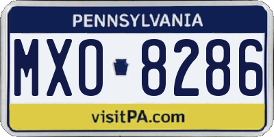 PA license plate MXO8286
