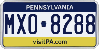 PA license plate MXO8288