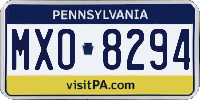 PA license plate MXO8294