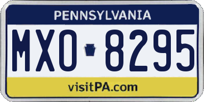 PA license plate MXO8295