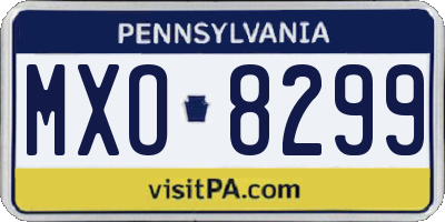 PA license plate MXO8299