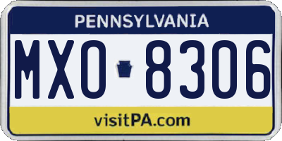 PA license plate MXO8306