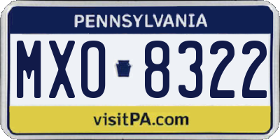 PA license plate MXO8322