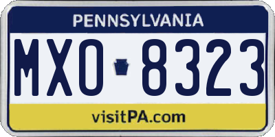 PA license plate MXO8323