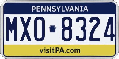 PA license plate MXO8324