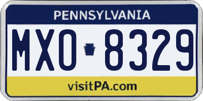 PA license plate MXO8329