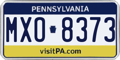 PA license plate MXO8373