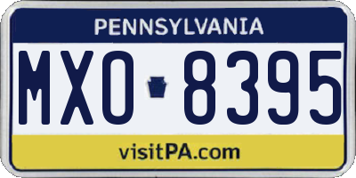 PA license plate MXO8395