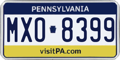 PA license plate MXO8399