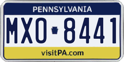 PA license plate MXO8441