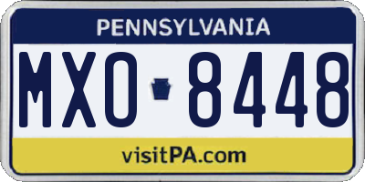 PA license plate MXO8448
