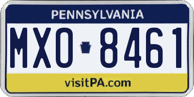 PA license plate MXO8461