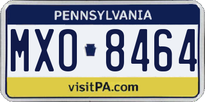 PA license plate MXO8464