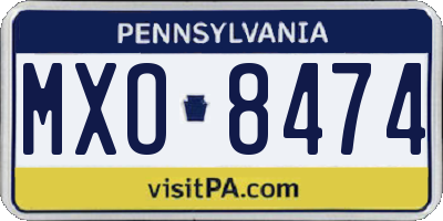 PA license plate MXO8474