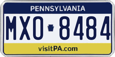 PA license plate MXO8484