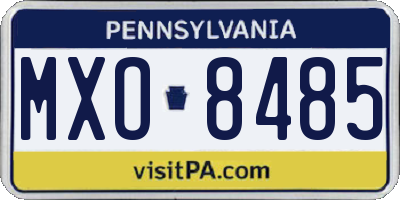 PA license plate MXO8485