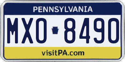 PA license plate MXO8490