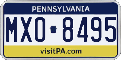 PA license plate MXO8495