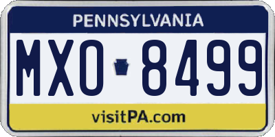 PA license plate MXO8499