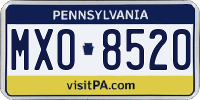PA license plate MXO8520