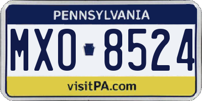 PA license plate MXO8524