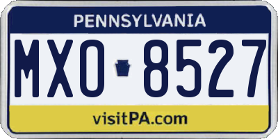 PA license plate MXO8527