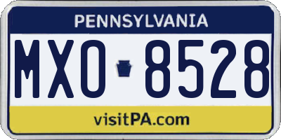 PA license plate MXO8528