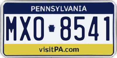 PA license plate MXO8541