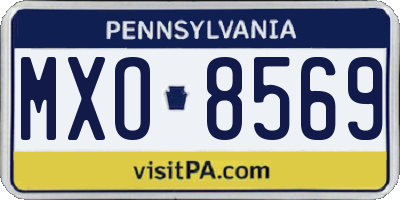 PA license plate MXO8569