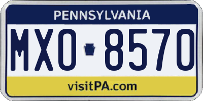 PA license plate MXO8570
