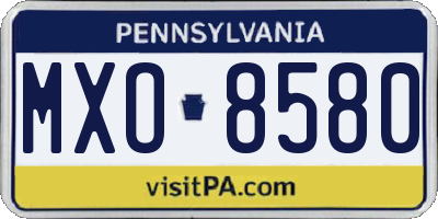 PA license plate MXO8580