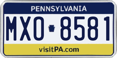 PA license plate MXO8581