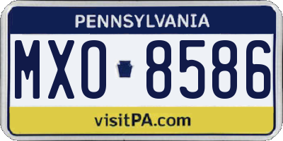 PA license plate MXO8586