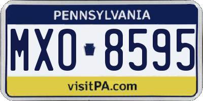 PA license plate MXO8595