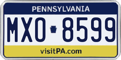 PA license plate MXO8599