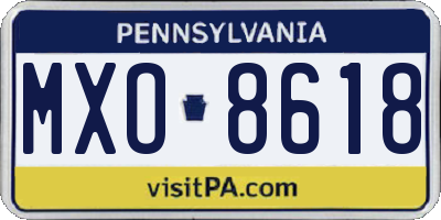 PA license plate MXO8618