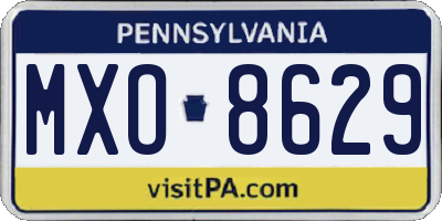 PA license plate MXO8629
