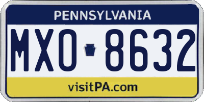PA license plate MXO8632