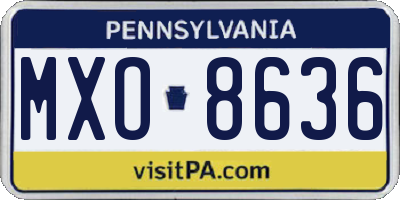 PA license plate MXO8636