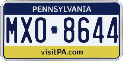 PA license plate MXO8644