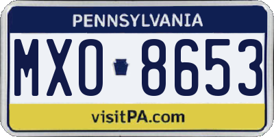 PA license plate MXO8653