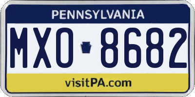 PA license plate MXO8682
