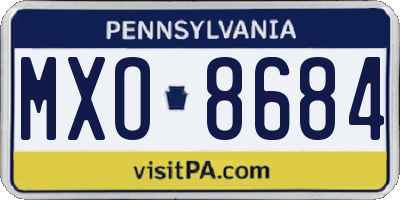 PA license plate MXO8684