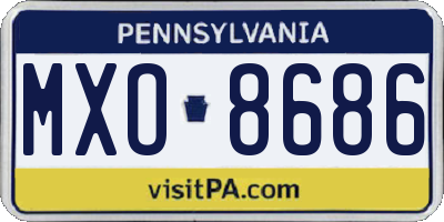 PA license plate MXO8686